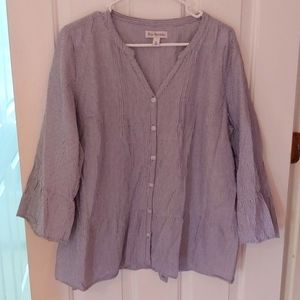 Blue and white striped shirt